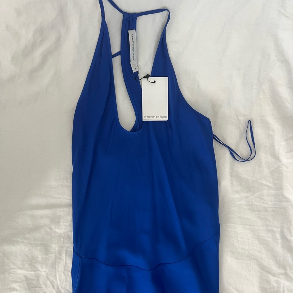 Christopher Esber Floating Split Dress in Blue - Picture 4 of 7